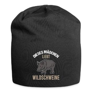 Mädchen Wildschweinliebe Charmantes Geschenk - Jersey-Beanie - Schwarz - Vorne