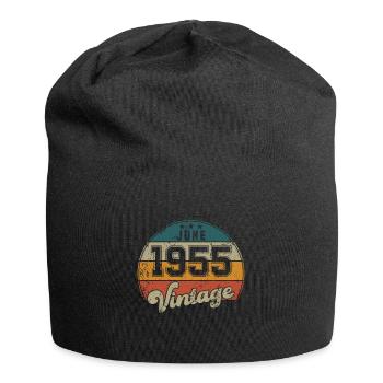 Vintage Geburtstag - Juni 1955 - Geschenkidee - Jersey-Beanie - Schwarz - Vorne