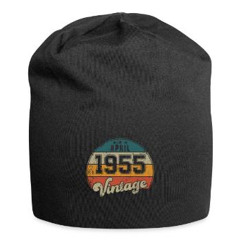 Vintage Geburtstag - April 1955 - Geschenkidee - Jersey-Beanie - Schwarz - Vorne