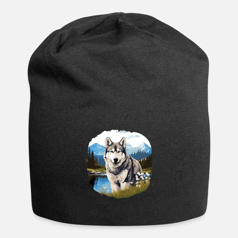 Husky - Jersey-Beanie - Schwarz
