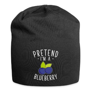 Heidelbeere Frucht Blaubeere - Jersey-Beanie - Schwarz - Vorne