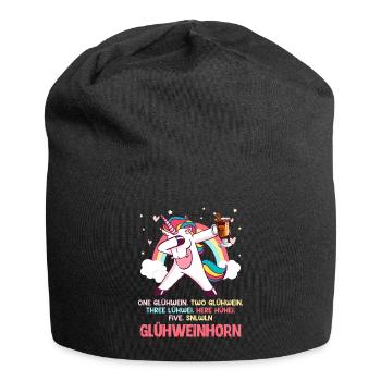 Weihnachtsmarkt Glühweinhorn Glühwein Advent - Jersey-Beanie - Schwarz - Vorne