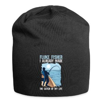 Fisherman Fishing Catcher, Fisherman's Fishing Rod, - Jersey Beanie - black - Front