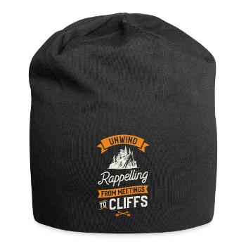 Unwind Rappelling From Meetings To Cliffs - Jersey Beanie - black - Front