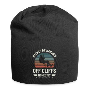 Rather Be Hanging Off Cliffs Honestly Rappelling - Jersey Beanie - black - Front