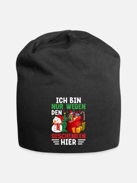 Geschenk Weinachten Weihnachtsfeier - Jersey-Beanie - Schwarz