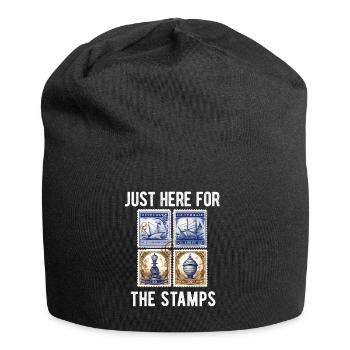 Stamp Collector Postage Stamping Philatelist Men - Jersey Beanie - black - Front