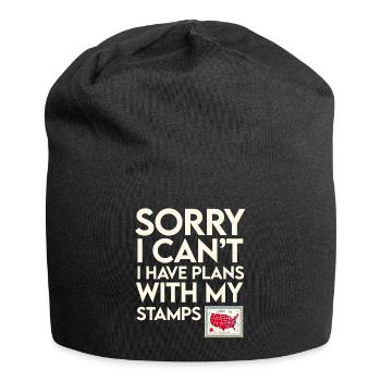Briefmarkensammler Briefmarken Philatelisten Männer - Jersey-Beanie - Schwarz - Vorne