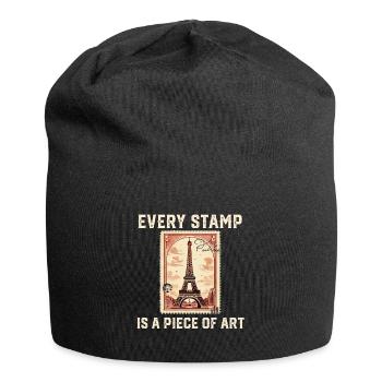 Briefmarkensammler Briefmarken Philatelisten Männer - Jersey-Beanie - Schwarz - Vorne