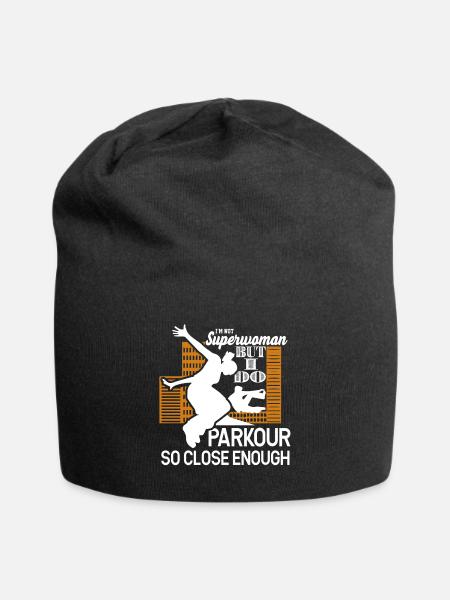 Parkour I Do Parkour So Close Enough - Jersey Beanie - black