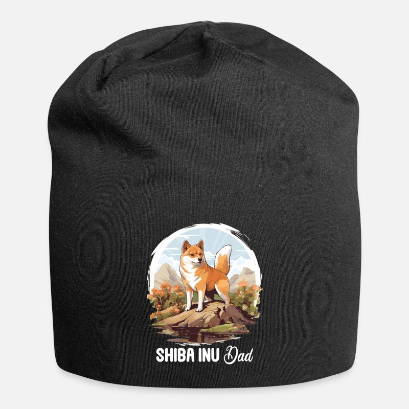 Shiba Inu - Jersey Beanie - black
