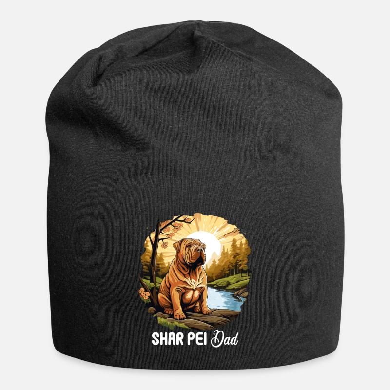 Shar Pei - Jersey-Beanie - Schwarz