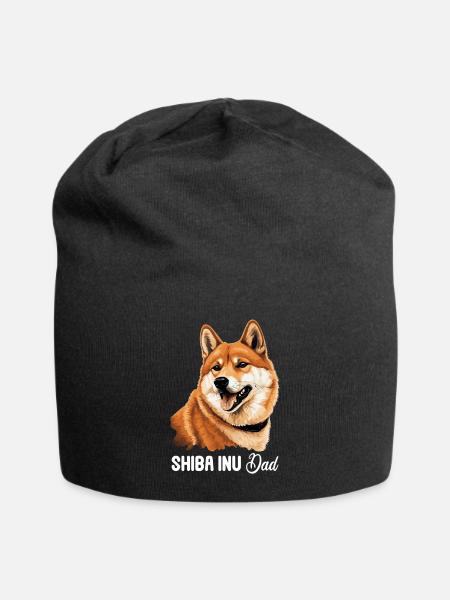 Shiba Inu - Jersey-Beanie - Schwarz