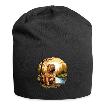 Shar Pei - Jersey-Beanie - Schwarz - Vorne