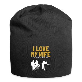 I love my Wife Pool Billiards Snooker - Jersey-Beanie - Schwarz - Vorne