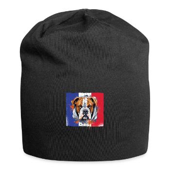 Boxer Race Chien Boxer Chiens Drapeau Français - Bonnet en jersey - noir - Devant