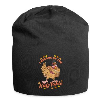 J’appartiens à la table des enfants - Dabbing Turkey - Bonnet en jersey - noir - Devant