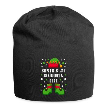 Santa's Nummer 1 Glühwein Elfe Weihnachten - Jersey-Beanie - Schwarz - Vorne