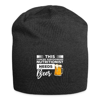 Cette nutritionniste survivante du cancer a besoin de bière - Bonnet en jersey - charbon - Devant