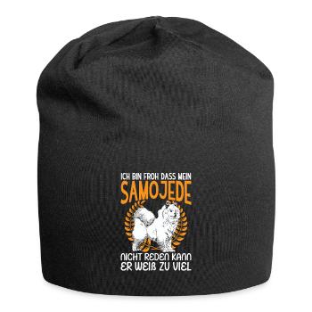 Mein Samojede weiß zu viel Samojedenspitz - Jersey-Beanie - Schwarz - Vorne