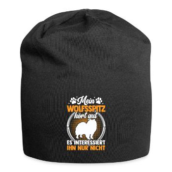 Mein Wolfsspitz hört gut Deutscher Spitz - Jersey-Beanie - Schwarz - Vorne