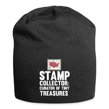 Briefmarkensammler Briefmarken Philatelisten Männer - Jersey-Beanie - Schwarz - Vorne