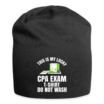 Passed CPA Exam For Certified Accountant Funny - Jersey Beanie - black - Front