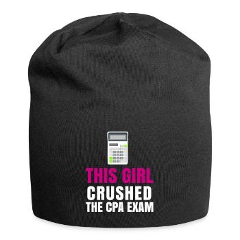 Passed CPA Exam For Certified Accountant Funny - Jersey Beanie - black - Front