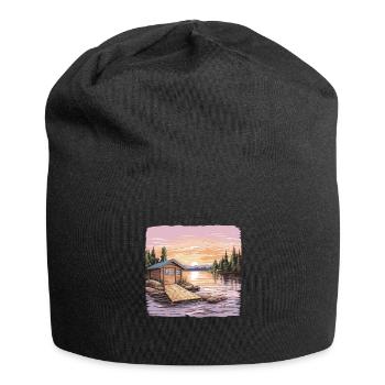Sauna outfit for sauna fans and wellness enthusiasts - Jersey Beanie - black - Front