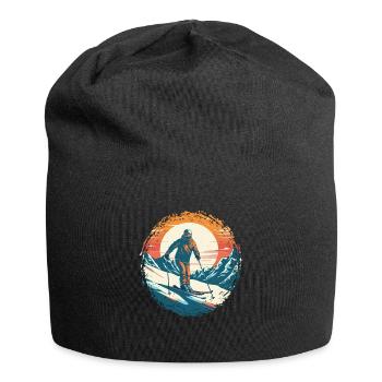 Snowboardung und Skifahren und dann Aprés-Ski - Jersey-Beanie - Schwarz - Vorne