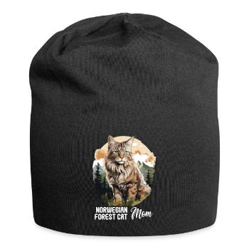 Norwegian Forest Cat - Jersey-Beanie - Schwarz - Vorne