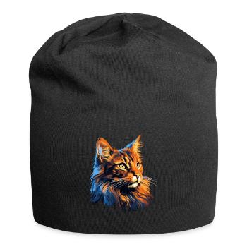 Maine Coon - Jersey-Beanie - Schwarz - Vorne