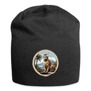 Bengal Cat - Jersey Beanie - black - Front
