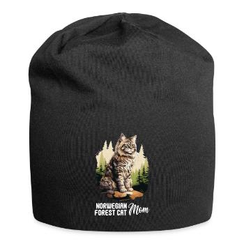 Norwegian Forest Cat - Jersey-Beanie - Schwarz - Vorne