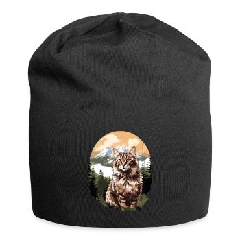 Norwegian Forest Cat - Jersey-Beanie - Schwarz - Vorne