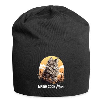Maine Coon - Jersey-Beanie - Schwarz - Vorne