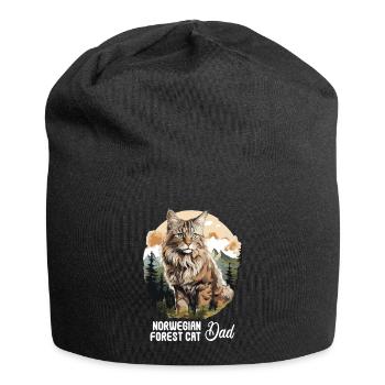 Norwegian Forest Cat - Jersey-Beanie - Schwarz - Vorne