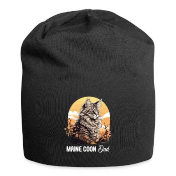 Maine Coon - Jersey-Beanie - Schwarz - Vorne