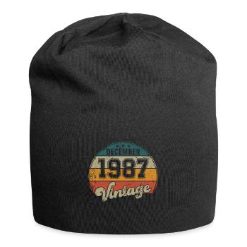 Vintage Geburtstag - Dezember 1987 - Geschenkidee - Jersey-Beanie - Schwarz - Vorne