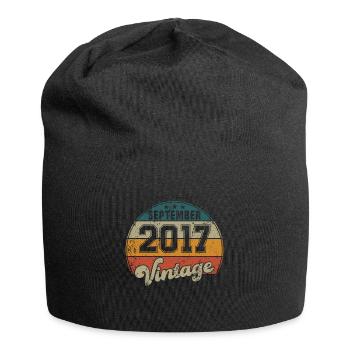 Vintage Geburtstag - September 2017 - Geschenkidee - Jersey-Beanie - Schwarz - Vorne