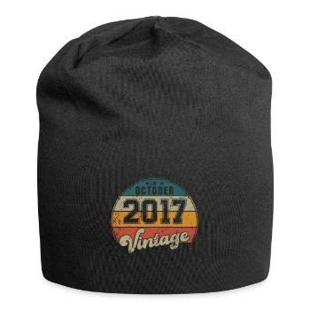 Vintage Geburtstag - Oktober 2017 - Geschenkidee - Jersey-Beanie - Schwarz - Vorne