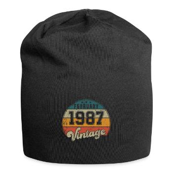 Vintage Geburtstag - Februar 1987 - Geschenkidee - Jersey-Beanie - Schwarz - Vorne
