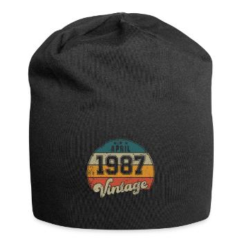 Vintage Geburtstag - April 1987 - Geschenkidee - Jersey-Beanie - Schwarz - Vorne