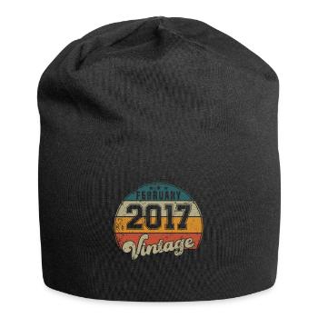 Vintage Geburtstag - Februar 2017 - Geschenkidee - Jersey-Beanie - Schwarz - Vorne