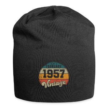Vintage Geburtstag - Februar 1957 - Geschenkidee - Jersey-Beanie - Schwarz - Vorne