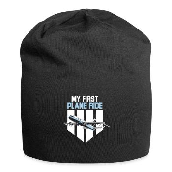 My First Airplane Ride Vacation Trip Traveler - Jersey Beanie - black - Front