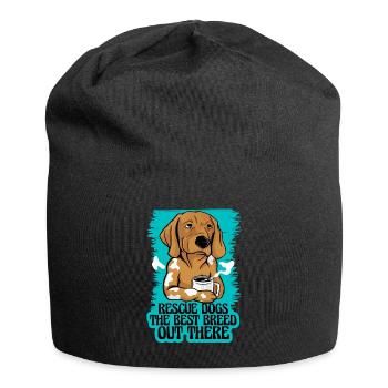 Adoption von Rettungshunden im Tierheim - Jersey-Beanie - Schwarz - Vorne