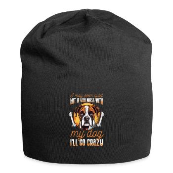Boxer-Hunderasse Hundehalter lustige Sprüche - Jersey-Beanie - Schwarz - Vorne