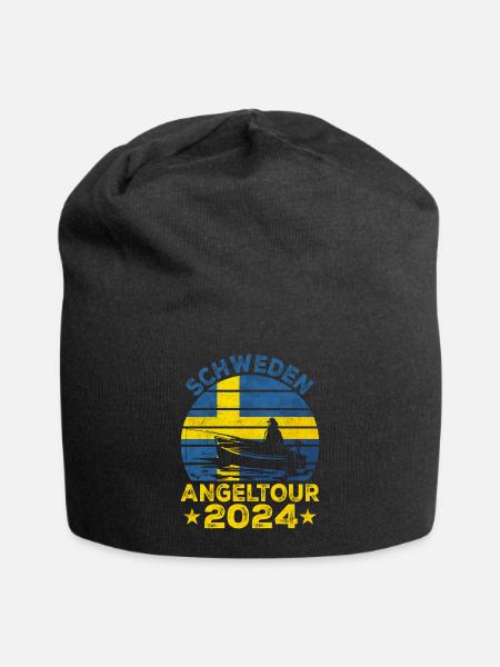 Schweden Angelurlaub 2024 Angeltour auf Hecht - Jersey-Beanie - Schwarz