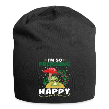 I´m so Frogging Happy - Jersey-Beanie - Schwarz - Vorne